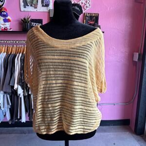 Vintage Y2K Decree Gold Sheer Top Size L